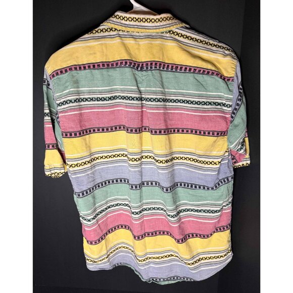 Vtg Krazy Kat Womens M Button Shirt Aztec Western Stripes AOP Y2K 1992 - Picture 2 of 5